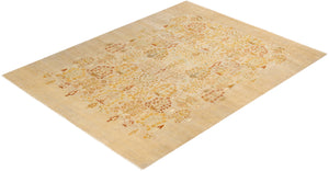Eclectic, One-of-a-Kind Hand-Knotted Area Rug  - Ivory,  8' 1" x 10' 6"