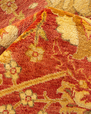 Eclectic, One-of-a-Kind Hand-Knotted Area Rug  - Orange,  7' 10" x 9' 10"