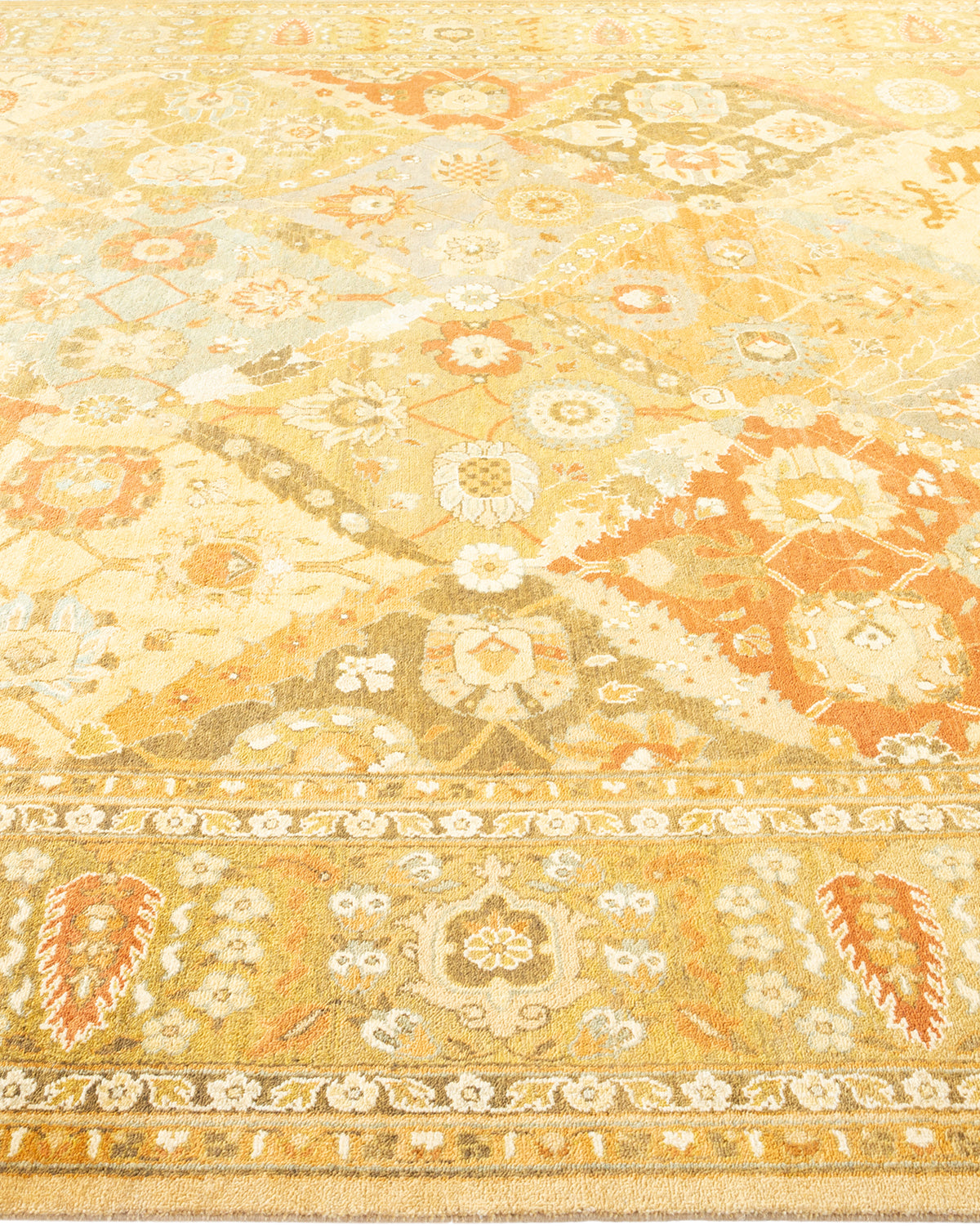 Eclectic, One-of-a-Kind Hand-Knotted Area Rug  - Yellow,  8' 1" x 10' 6"