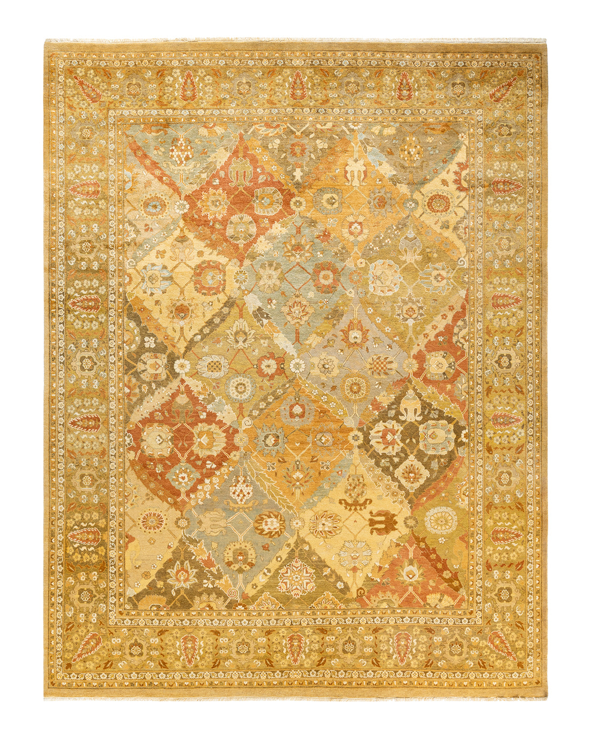 Eclectic, One-of-a-Kind Hand-Knotted Area Rug  - Yellow,  8' 1" x 10' 6"