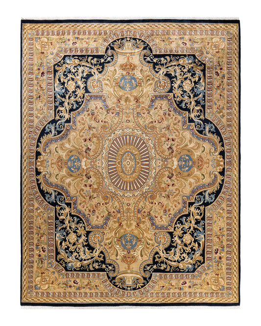 Mogul, One-of-a-Kind Hand-Knotted Area Rug  - Black,  8' 1" x 10' 6"