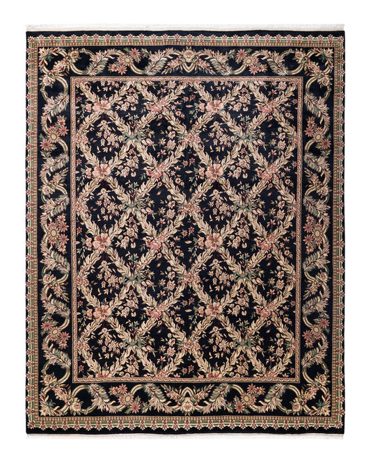 Mogul, One-of-a-Kind Hand-Knotted Area Rug  - Black,  8' 2" x 10' 3"