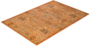 Mogul, One-of-a-Kind Hand-Knotted Area Rug  - Orange, 6' 1" x 9' 2"