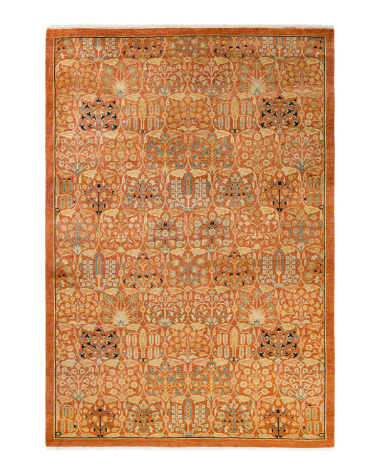 Mogul, One-of-a-Kind Hand-Knotted Area Rug  - Orange, 6' 1" x 9' 2"