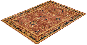 Mogul, One-of-a-Kind Hand-Knotted Area Rug  - Orange, 6' 1" x 8' 5"