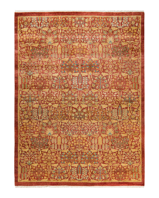 Mogul, One-of-a-Kind Hand-Knotted Area Rug  - Orange, 6' 1" x 8' 2"