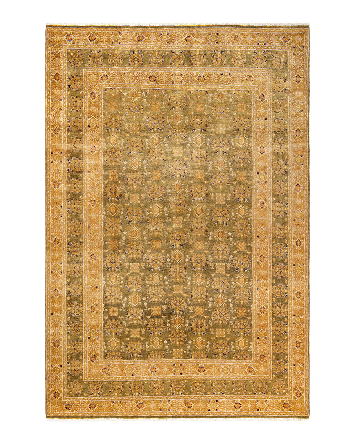 Mogul, One-of-a-Kind Hand-Knotted Area Rug  - Green, 6' 2" x 8' 10"