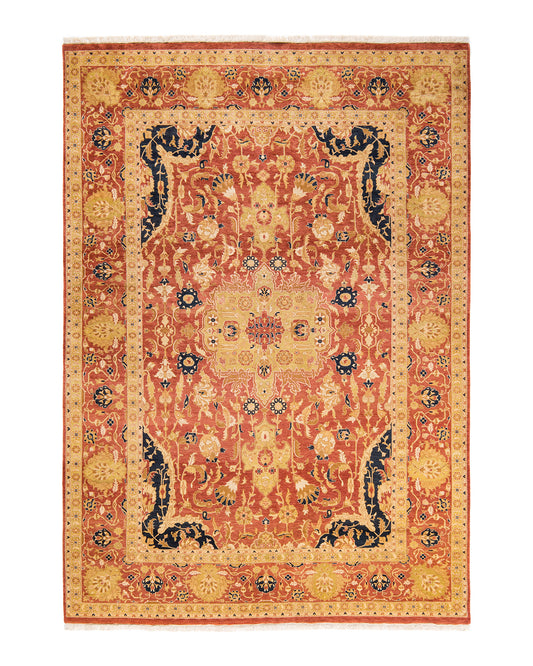 Mogul, One-of-a-Kind Hand-Knotted Area Rug  - Orange, 6' 1" x 8' 9"