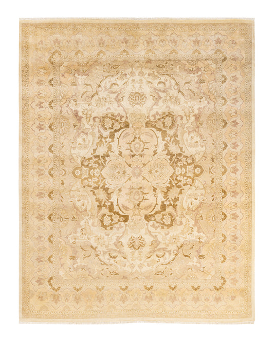 Eclectic, One-of-a-Kind Hand-Knotted Area Rug  - Ivory, 8' 1" x 10' 1"