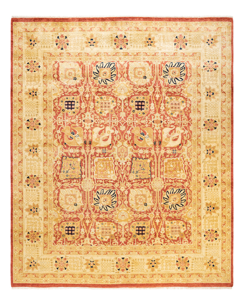 Eclectic, One-of-a-Kind Hand-Knotted Area Rug  - Orange, 8' 2