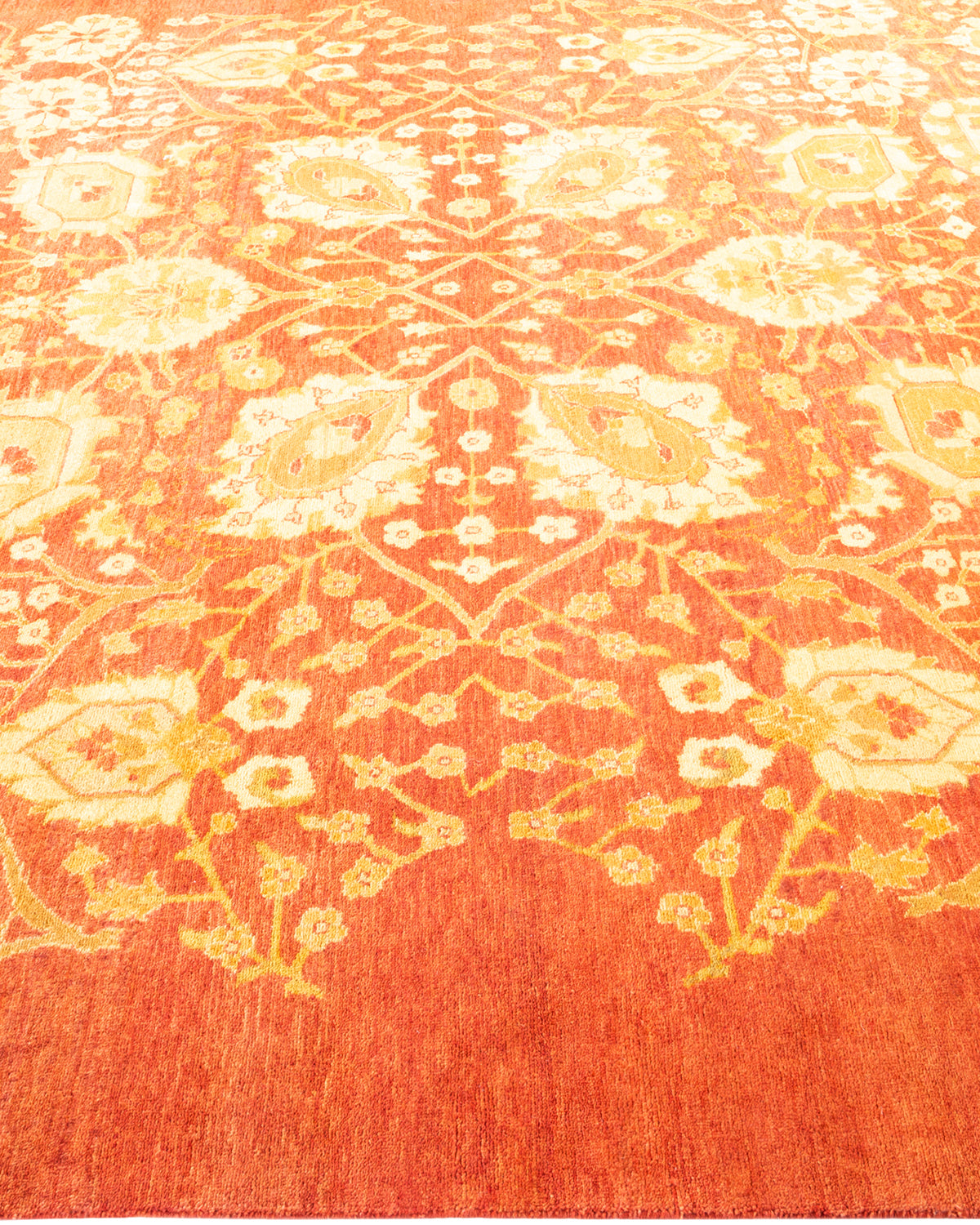 Eclectic, One-of-a-Kind Hand-Knotted Area Rug  - Orange, 7' 8" x 9' 9"