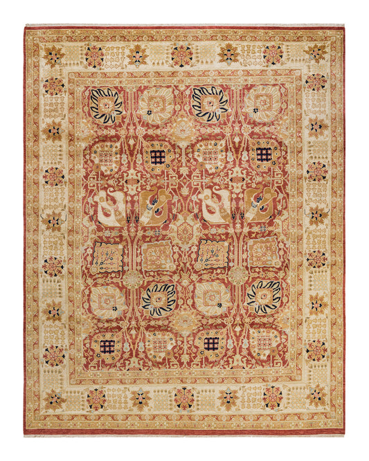 Eclectic, One-of-a-Kind Hand-Knotted Area Rug  - Orange, 8' 0" x 10' 2"