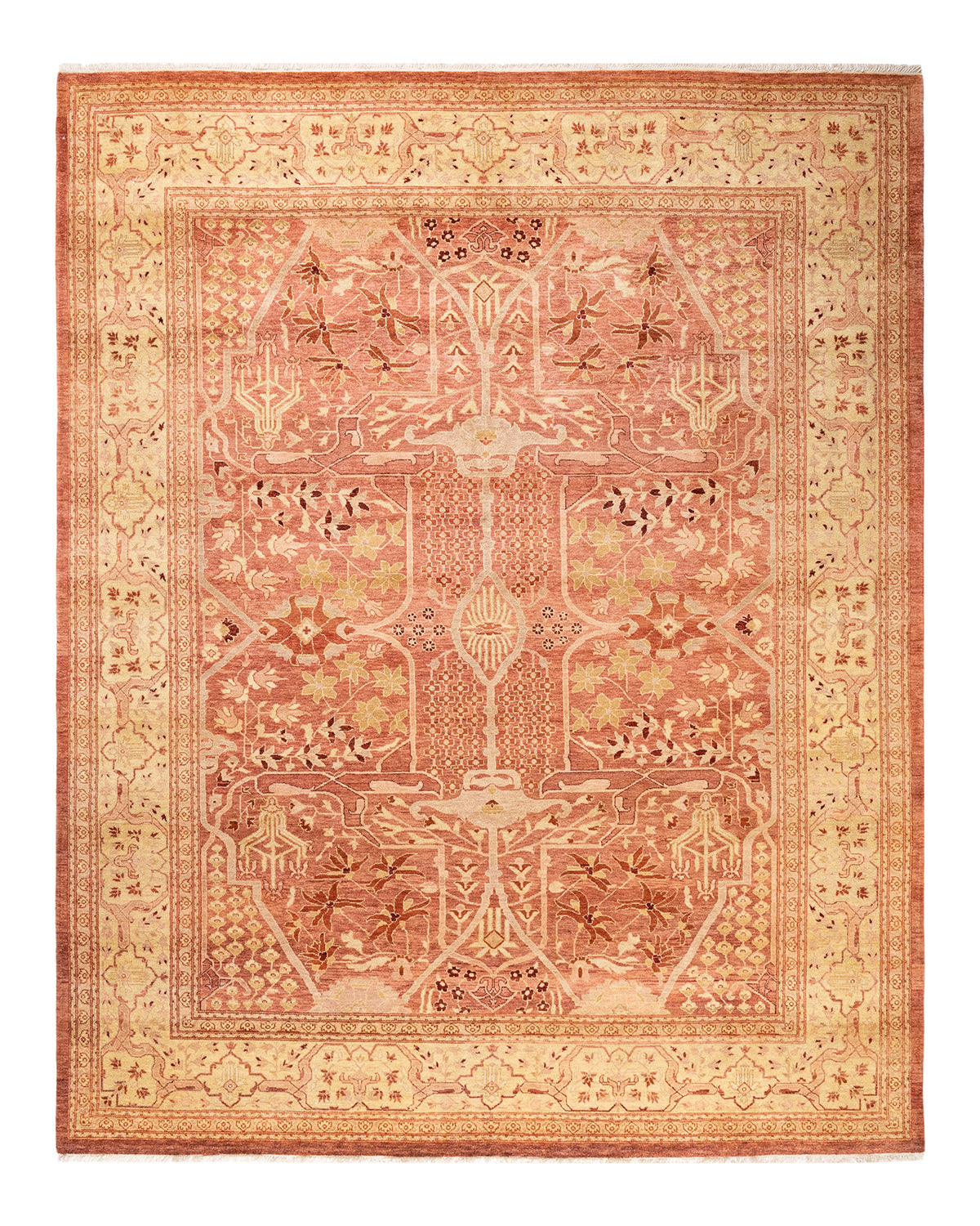Eclectic, One-of-a-Kind Hand-Knotted Area Rug  - Pink, 8' 1" x 10' 5"