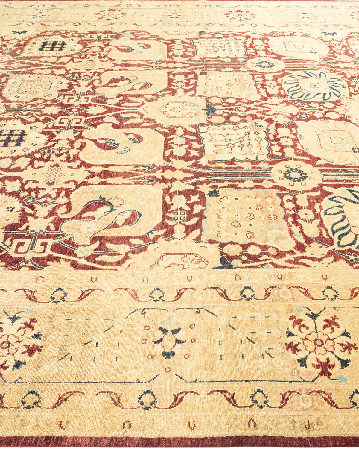 Eclectic, One-of-a-Kind Hand-Knotted Area Rug  - Red, 7' 10" x 9' 10"