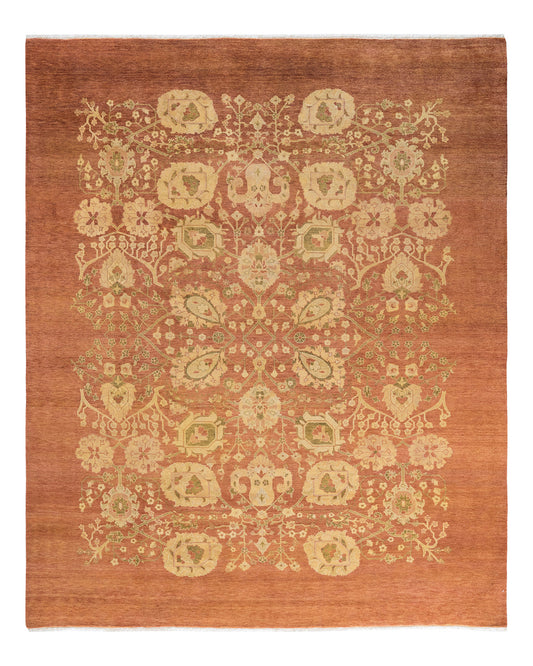 Eclectic, One-of-a-Kind Hand-Knotted Area Rug  - Pink, 8' 2" x 10' 0"