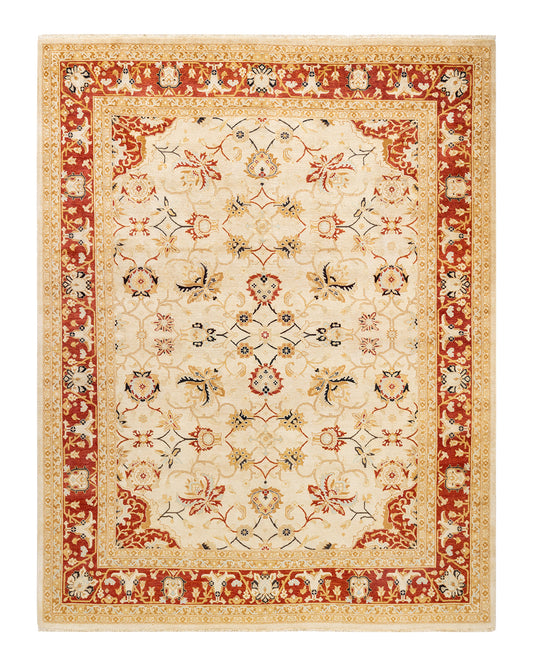 Eclectic, One-of-a-Kind Hand-Knotted Area Rug  - Ivory,  8' 0" x 10' 4"