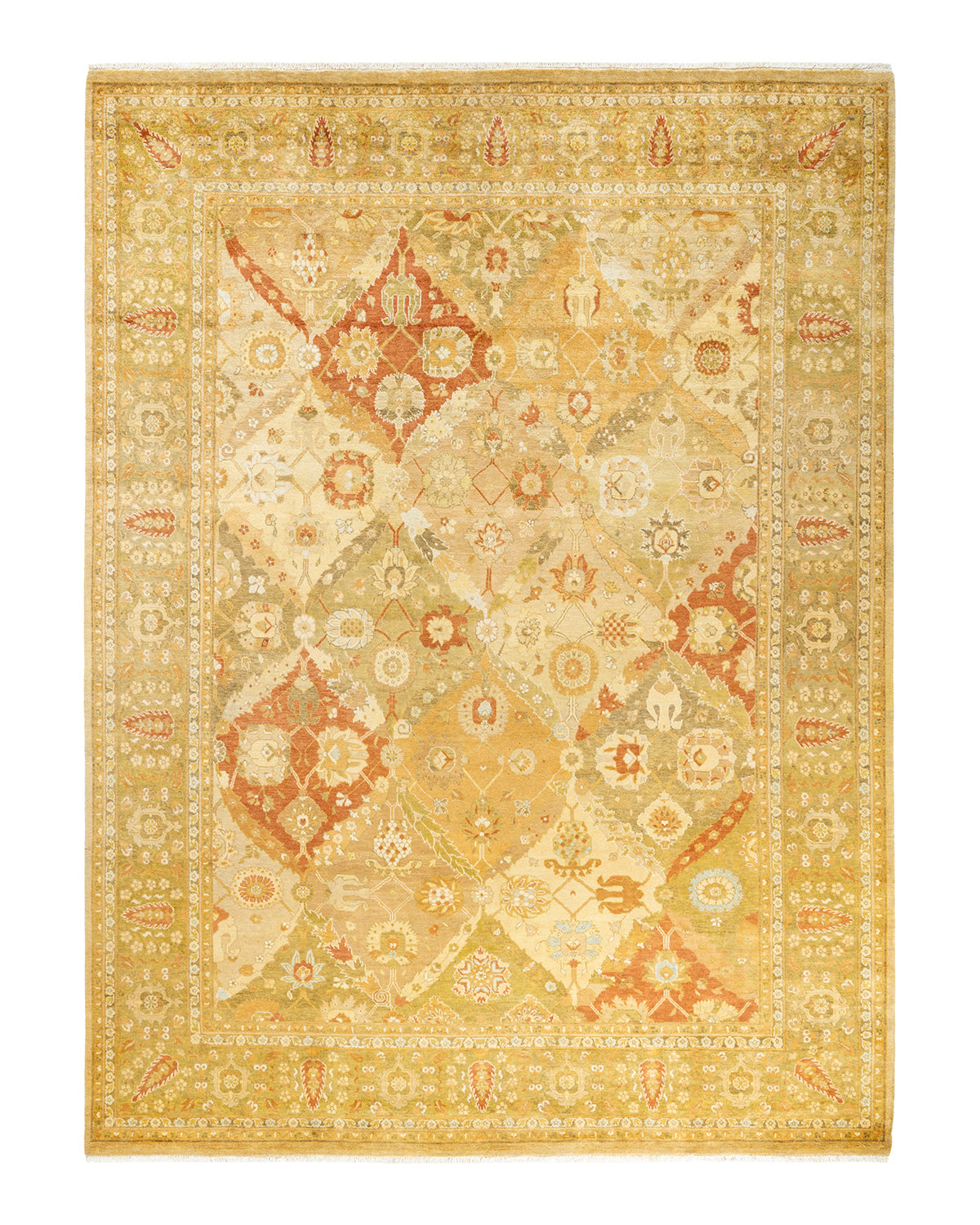 Eclectic, One-of-a-Kind Hand-Knotted Area Rug  - Yellow, 8' 0" x 10' 7"