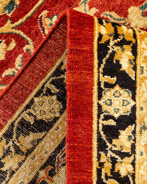 Eclectic, One-of-a-Kind Hand-Knotted Area Rug  - Orange, 8' 0" x 10' 7"