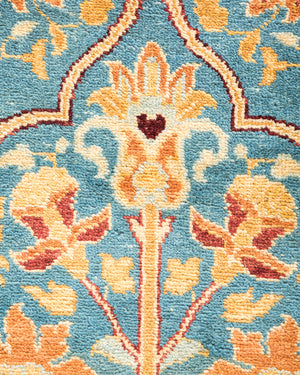 Eclectic, One-of-a-Kind Hand-Knotted Area Rug  - Light Blue, 6' 1" x 9' 2"