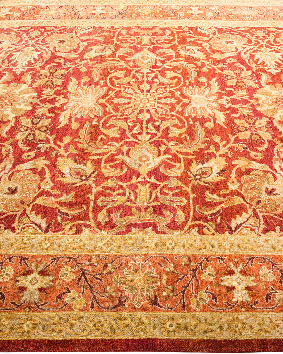 Eclectic, One-of-a-Kind Hand-Knotted Area Rug  - Orange, 6' 4" x 9' 3"