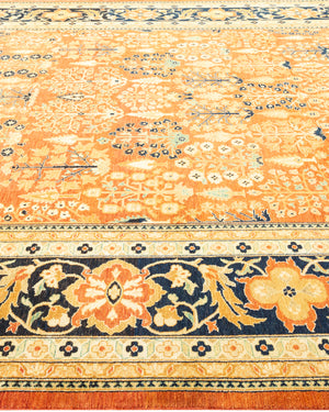 Eclectic, One-of-a-Kind Hand-Knotted Area Rug  - Orange,  9' 3" x 11' 10"