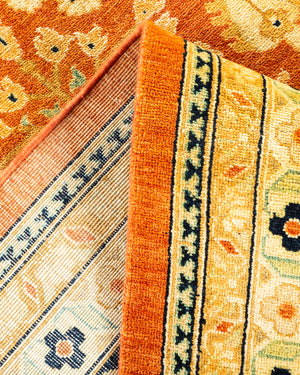 Eclectic, One-of-a-Kind Hand-Knotted Area Rug  - Orange,  9' 3" x 11' 10"