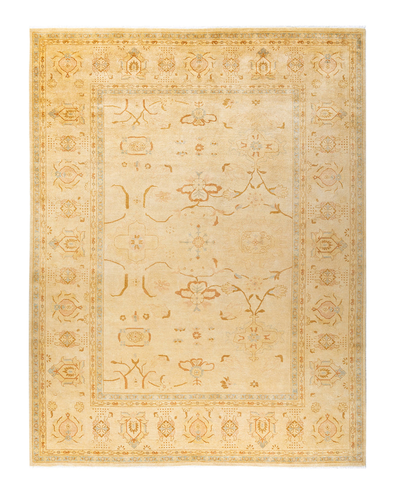 Eclectic, One-of-a-Kind Hand-Knotted Area Rug  - Ivory, 9' 3