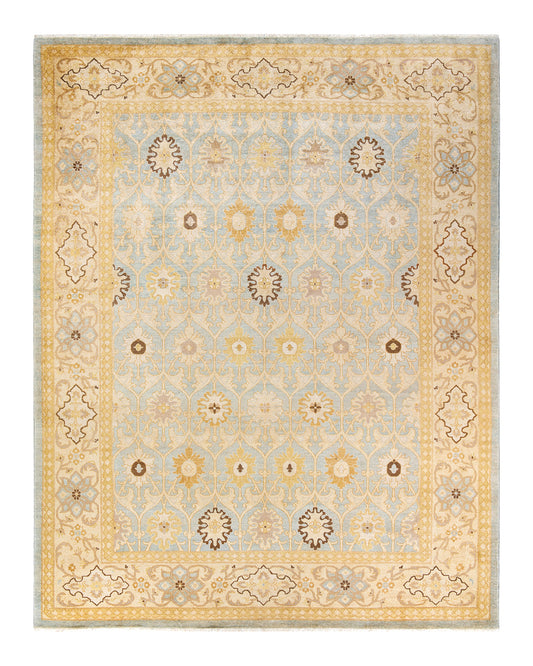 Eclectic, One-of-a-Kind Hand-Knotted Area Rug  - Light Blue, 9' 3" x 11' 10"