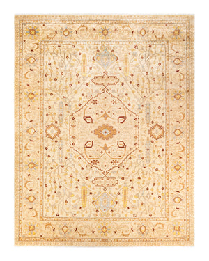 Eclectic, One-of-a-Kind Hand-Knotted Area Rug  - Ivory, 9' 2" x 11' 9"