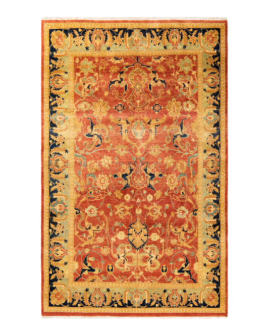 Mogul, One-of-a-Kind Hand-Knotted Area Rug  - Orange, 6' 1" x 9' 2"