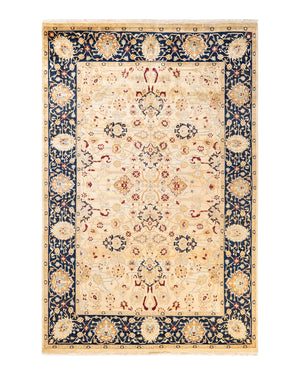 Mogul, One-of-a-Kind Hand-Knotted Area Rug  - Ivory, 6' 1" x 9' 2"