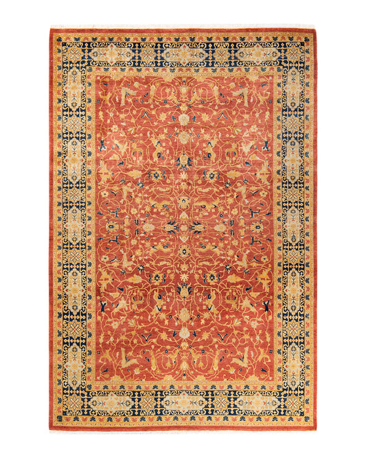 Mogul, One-of-a-Kind Hand-Knotted Area Rug  - Orange, 6' 0" x 9' 1"