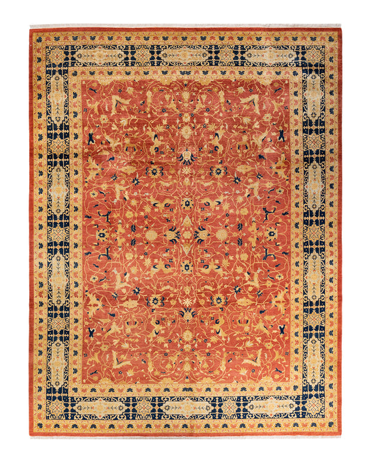 Mogul, One-of-a-Kind Hand-Knotted Area Rug  - Orange, 9' 1" x 11' 10"