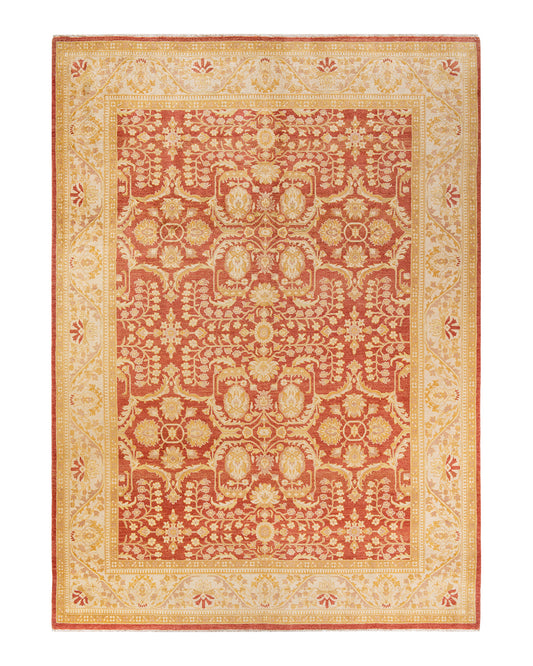 Eclectic, One-of-a-Kind Hand-Knotted Area Rug  - Orange, 8' 10" x 12' 3"