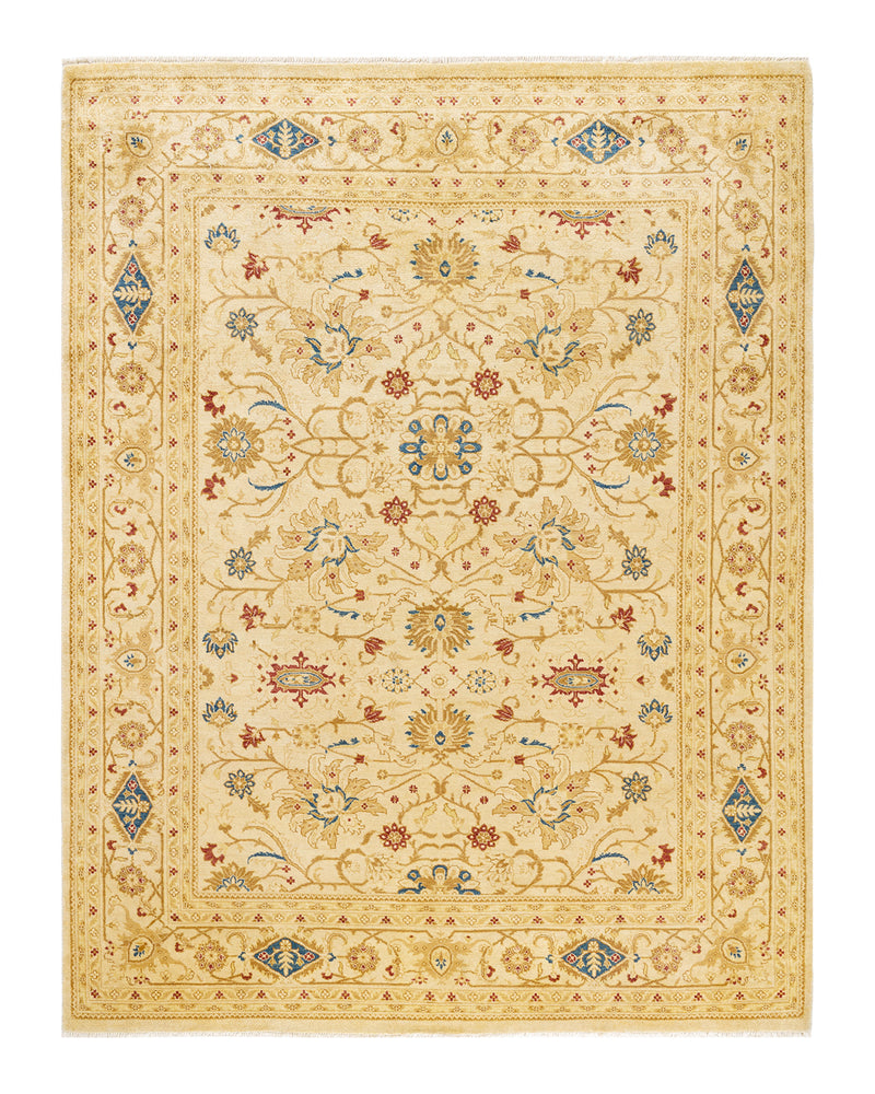 Eclectic, One-of-a-Kind Hand-Knotted Area Rug  - Ivory,  8' 1