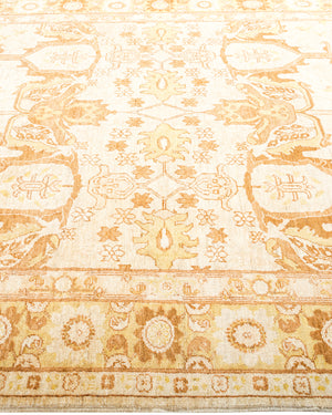 Eclectic, One-of-a-Kind Hand-Knotted Area Rug  - Ivory, 6' 3" x 9' 0"