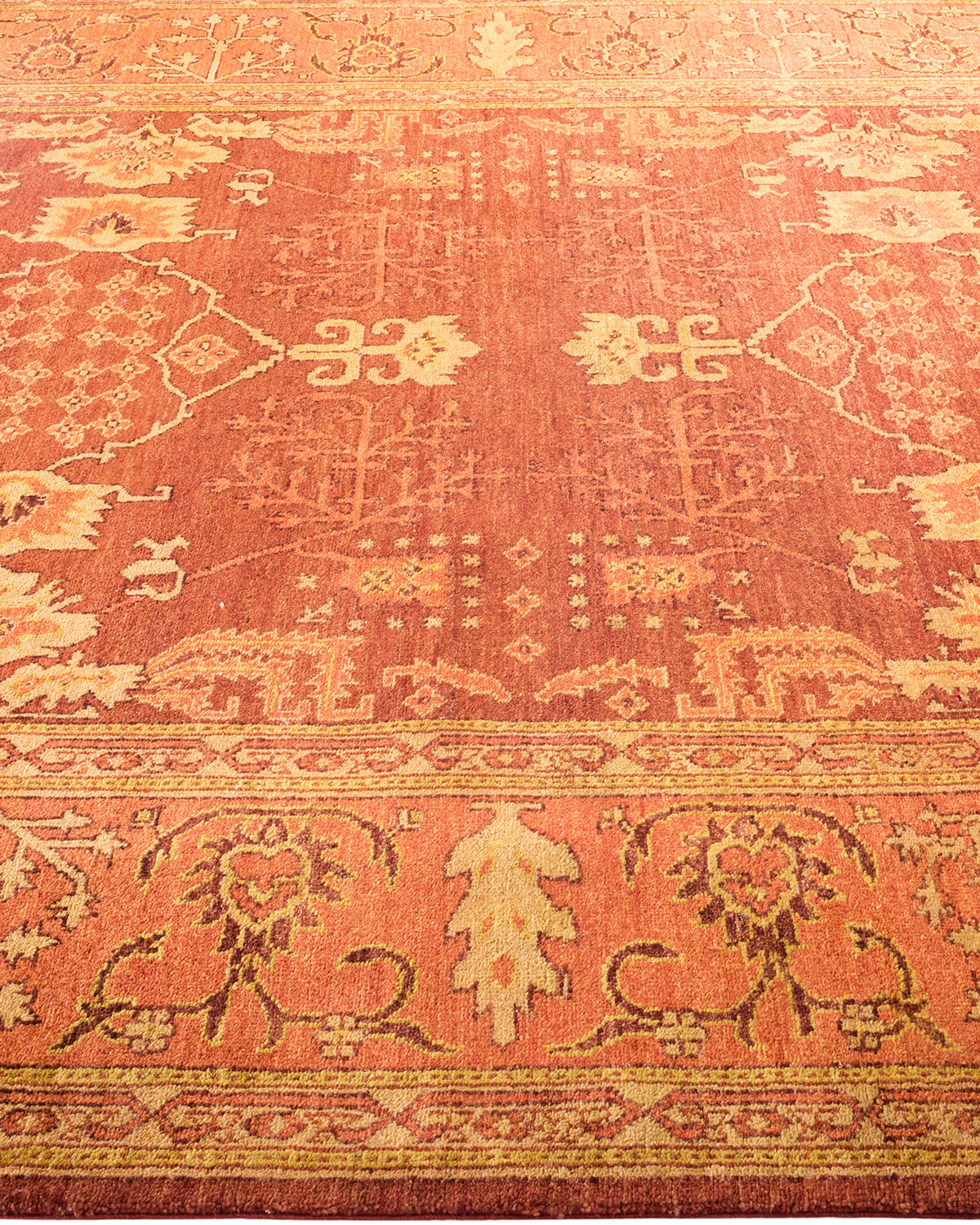 Eclectic, One-of-a-Kind Hand-Knotted Area Rug  - Orange, 6' 3" x 8' 8"