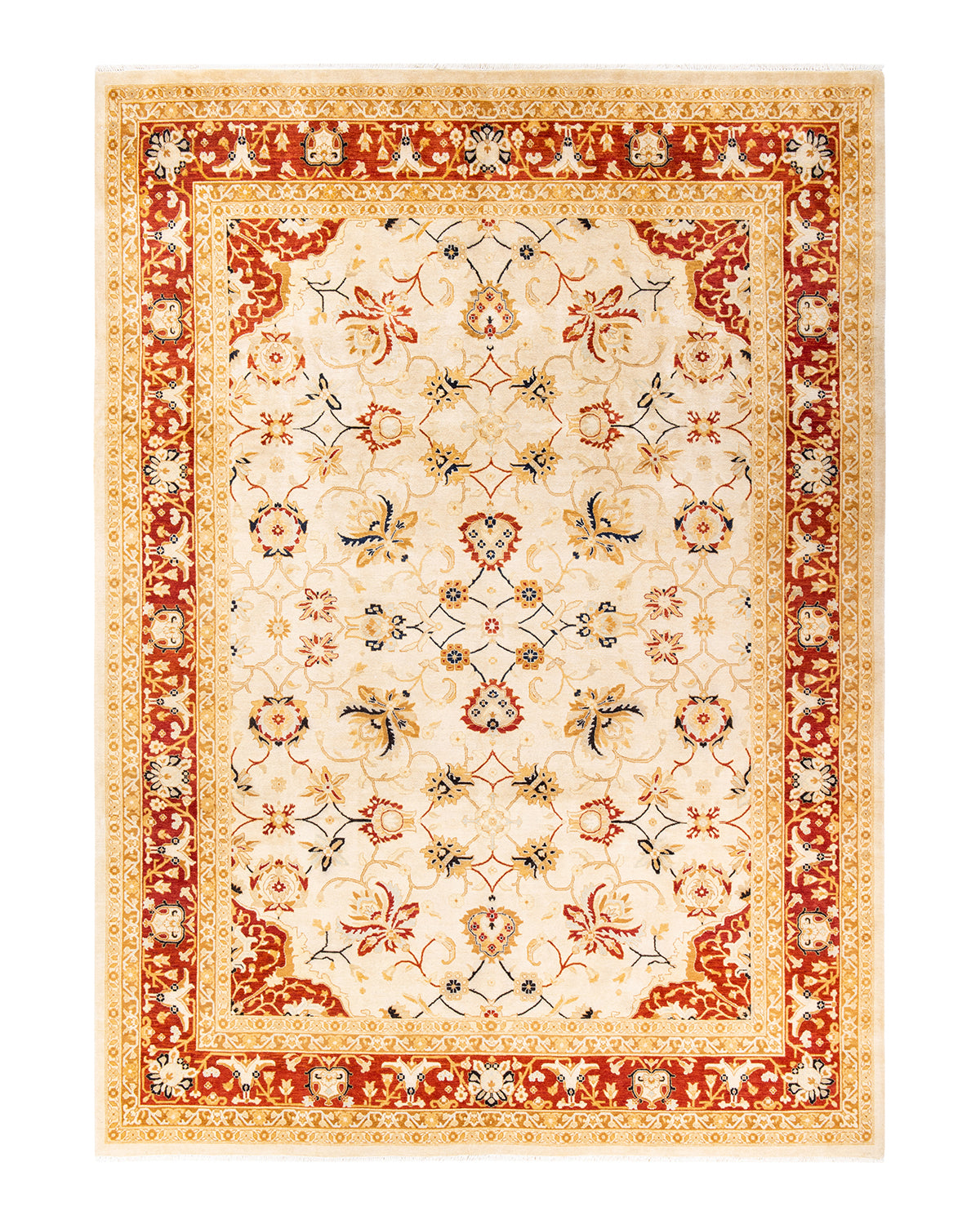 Eclectic, One-of-a-Kind Hand-Knotted Area Rug  - Ivory, 9' 1" x 12' 4"