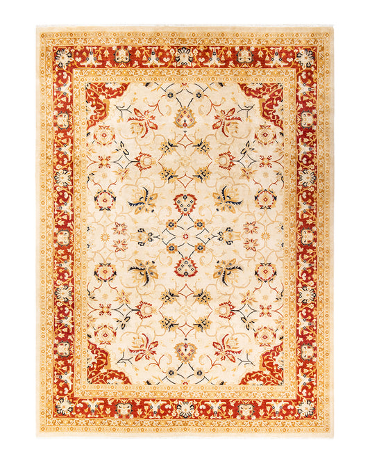 Eclectic, One-of-a-Kind Hand-Knotted Area Rug  - Ivory, 9' 1" x 12' 4"