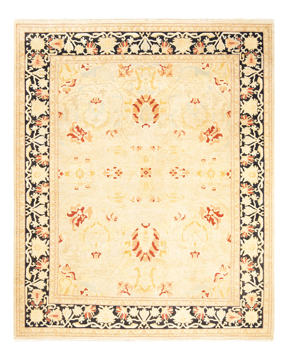 Eclectic, One-of-a-Kind Hand-Knotted Area Rug  - Ivory,  8' 1" x 9' 10"