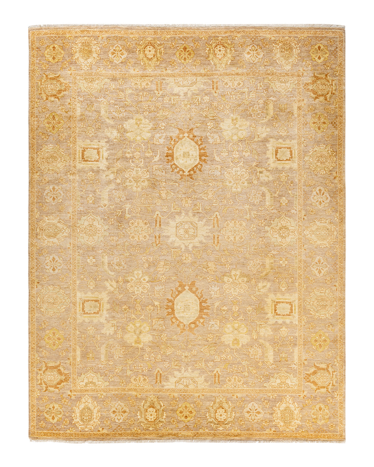 Eclectic, One-of-a-Kind Hand-Knotted Area Rug  - Yellow,  8' 0" x 10' 6"