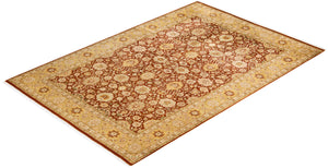 Mogul, One-of-a-Kind Handmade Area Rug  - Brown, 6' 1" x 9' 0"