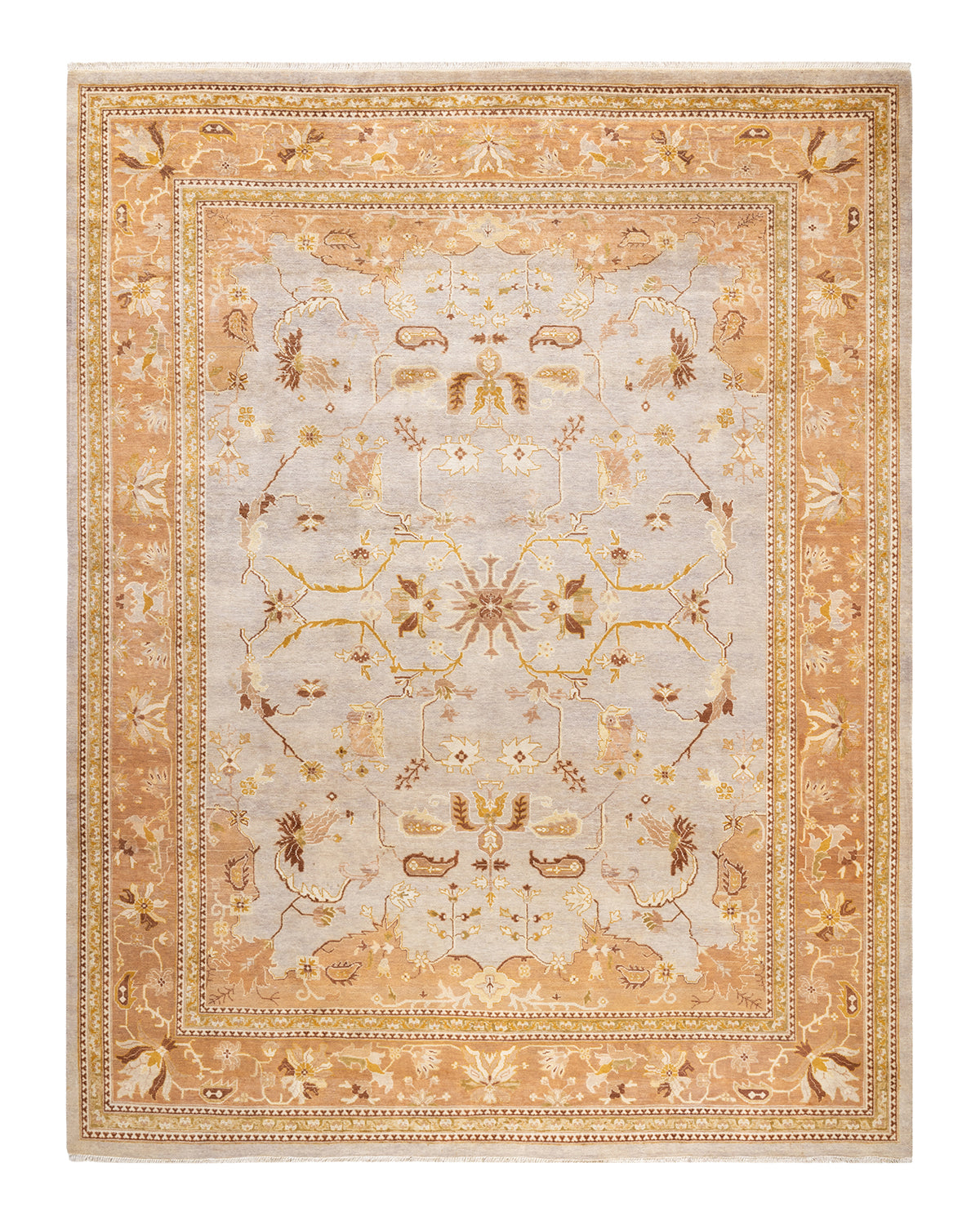 Eclectic, One-of-a-Kind Hand-Knotted Area Rug  - Ivory,  8' 1" x 10' 6"