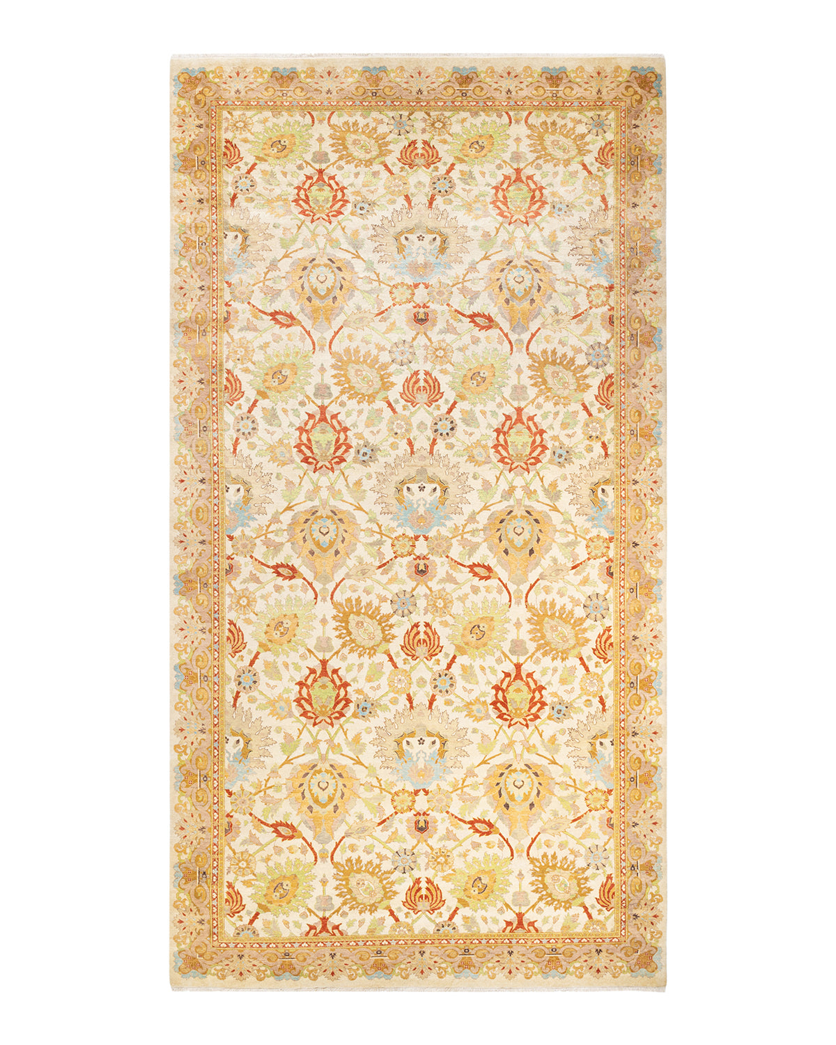 Eclectic, One-of-a-Kind Hand-Knotted Area Rug  - Ivory,  8' 1" x 15' 6"
