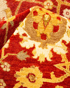 Eclectic, One-of-a-Kind Hand-Knotted Area Rug  - Red,  9' 2" x 11' 9"