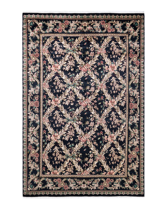 Mogul, One-of-a-Kind Hand-Knotted Area Rug  - Black, 6' 0" x 8' 10"