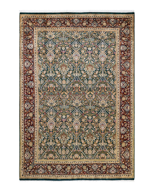 Mogul, One-of-a-Kind Hand-Knotted Area Rug  - Green,  5' 10" x 9' 1"