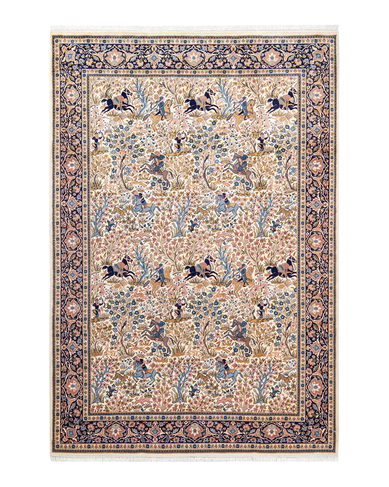Mogul, One-of-a-Kind Hand-Knotted Area Rug  - Ivory, 6' 1