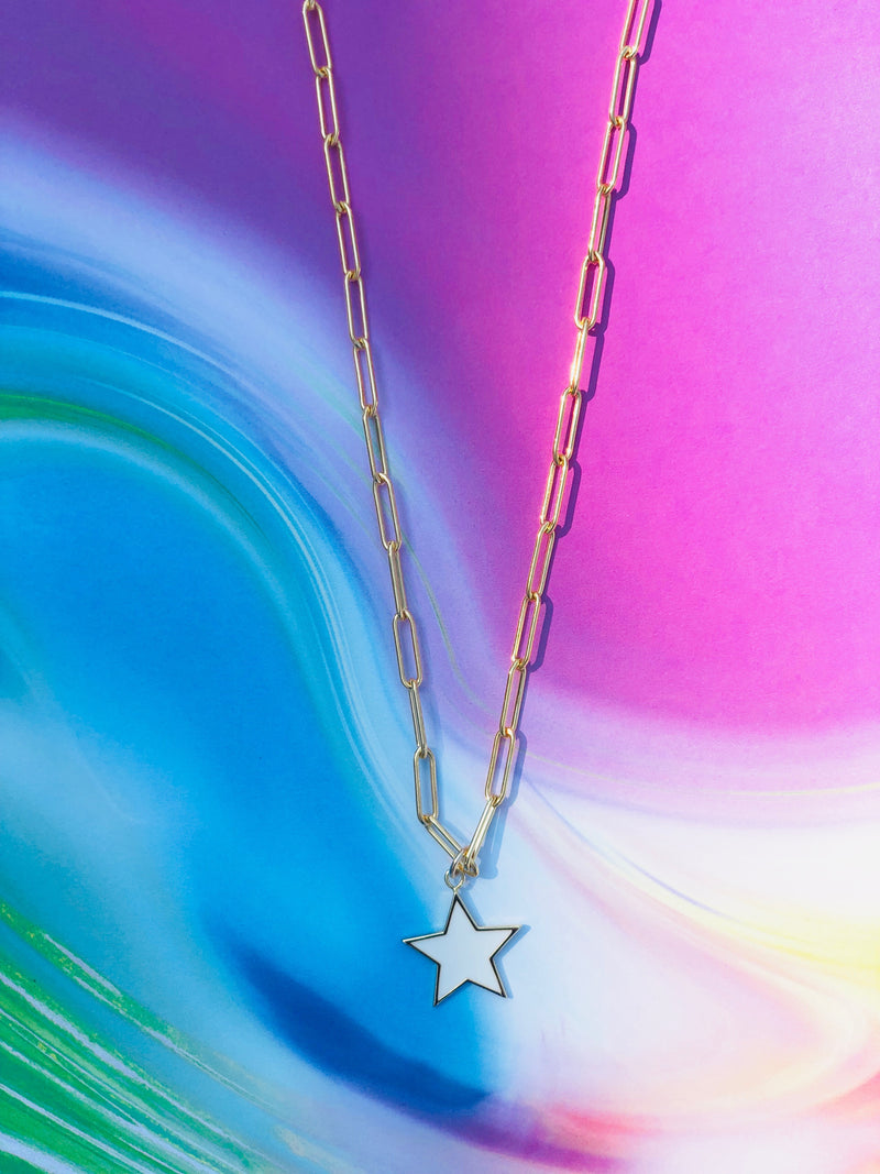 Quinn White Star Necklace