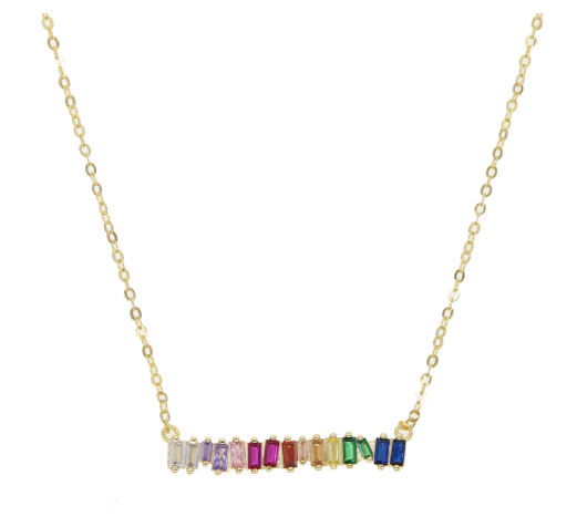 Reese Rainbow Bar Necklace